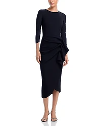 Chiara Boni La Petite Robe Wang 3/4 Sleeve Side Ruffle Dress