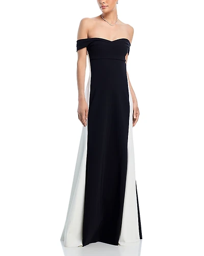 Chiara Boni La Petite Robe Two Tone Off The Shoulder Gown
