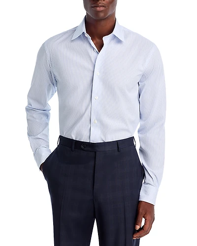 The Men's Store at Bloomingdale's Stretch Twill Stripe Regular Fit Dress Shirt - Exclusive