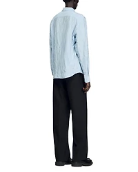 Crinkled Button-Front Shirt