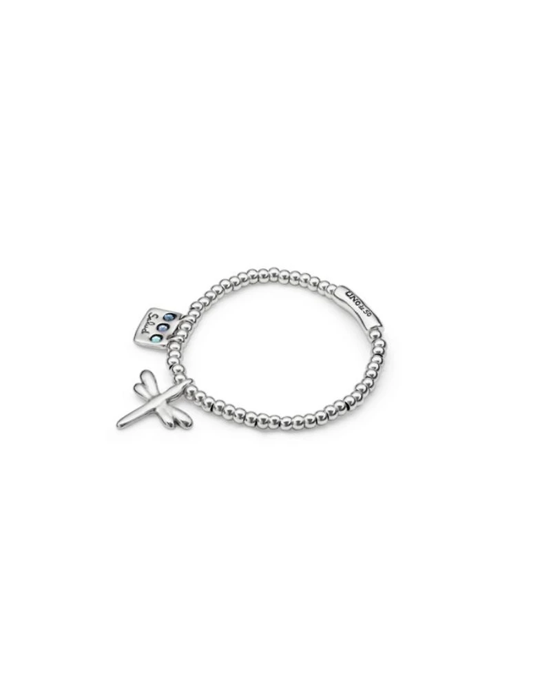 Sterling Silver Plated Elastic Beaded Bracelet