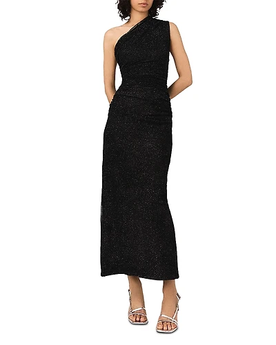 Maje Asymmetric Rhinestone Knit Dress