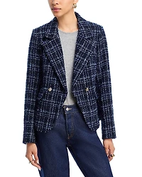 Aqua Tweed Double Breasted Blazer - Exclusive
