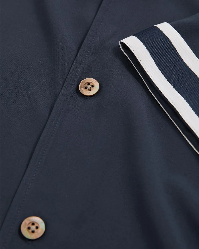 Asher Striped Cuff Camp Shirt