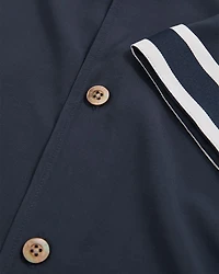 Asher Striped Cuff Camp Shirt