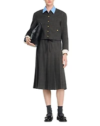 Pleated Rhinestone Skirt