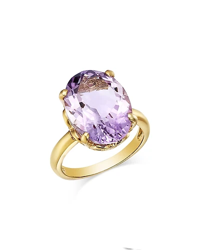 Bloomingdale's Fine Collection Oval Cut Rose Amethyst Ring
