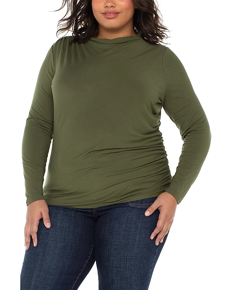 Liverpool Los Angeles Plus Mock Neck Top