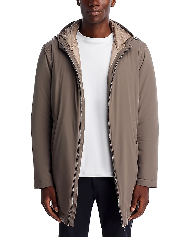 Herno Travel Nylon Stretch Packable Hooded Parka