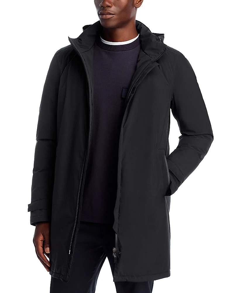 Herno Functional Wardrobe Waterproof Down Overcoat with Hidden Hood