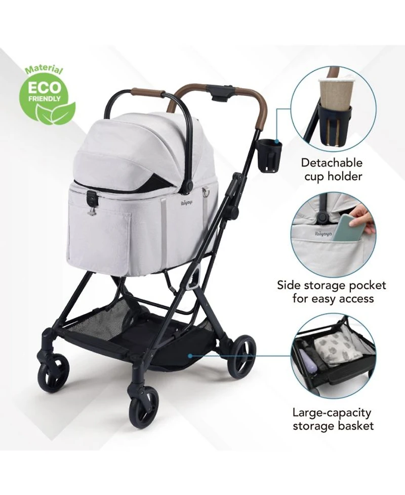 Tinker Small Detachable Pet Stroller – Compact Buggy for Cats & Small Dogs