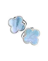 Jan Leslie Blue Mother of Pearl Clover Cufflinks