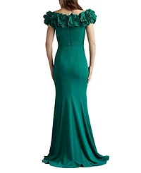 Avenne Rosette-Embellished Gown