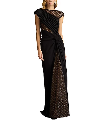 Tadashi Shoji Jetta Peek-a-Boo Illusion Gown