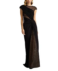 Tadashi Shoji Jetta Peek-a-Boo Illusion Gown