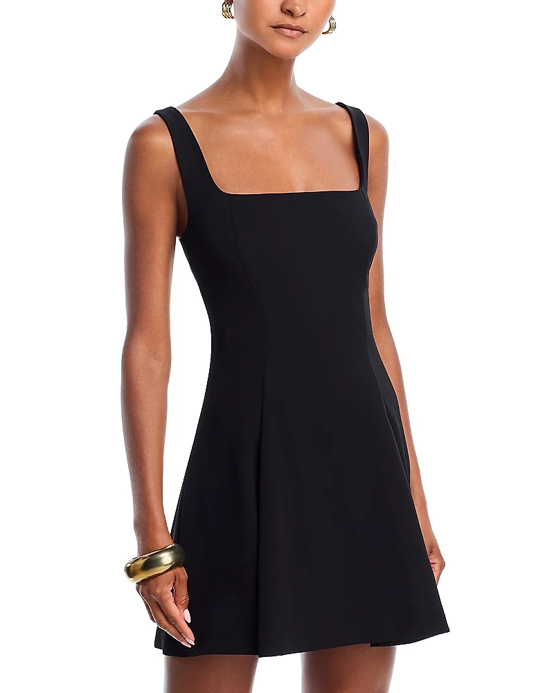 French Connection Square Neck Inverted Pleat Mini Dress