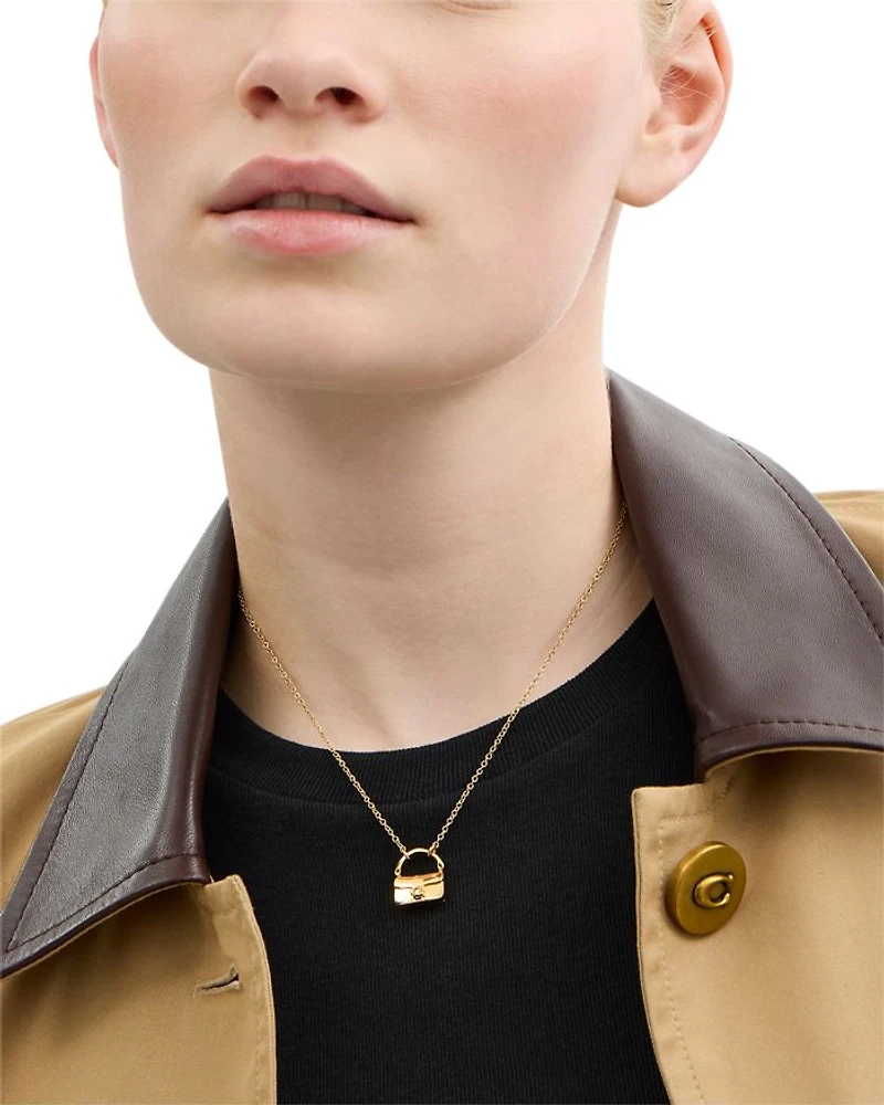 Signature Handbag Pendant Necklace, 16"-18"