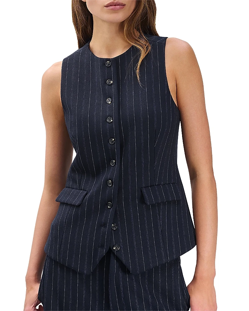 rag & bone Irina Ponte Plaid Long Vest