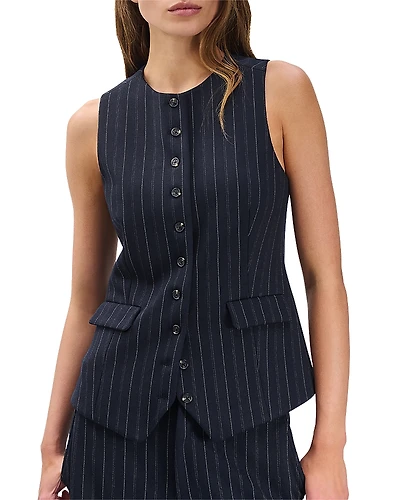 rag & bone Irina Ponte Plaid Long Vest