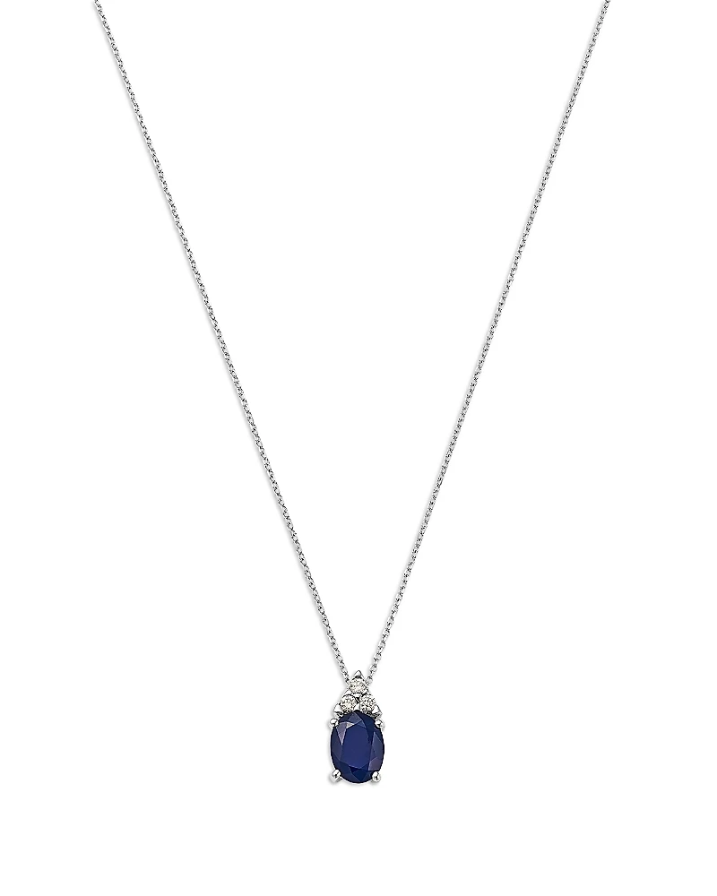 Bloomingdale's Fine Jewelry Blue Sapphire & Diamond Pendant Necklace