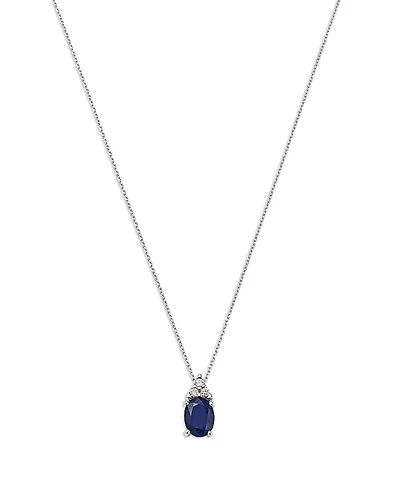 Bloomingdale's Fine Jewelry Blue Sapphire & Diamond Pendant Necklace