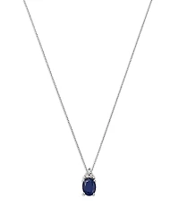 Bloomingdale's Fine Jewelry Blue Sapphire & Diamond Pendant Necklace