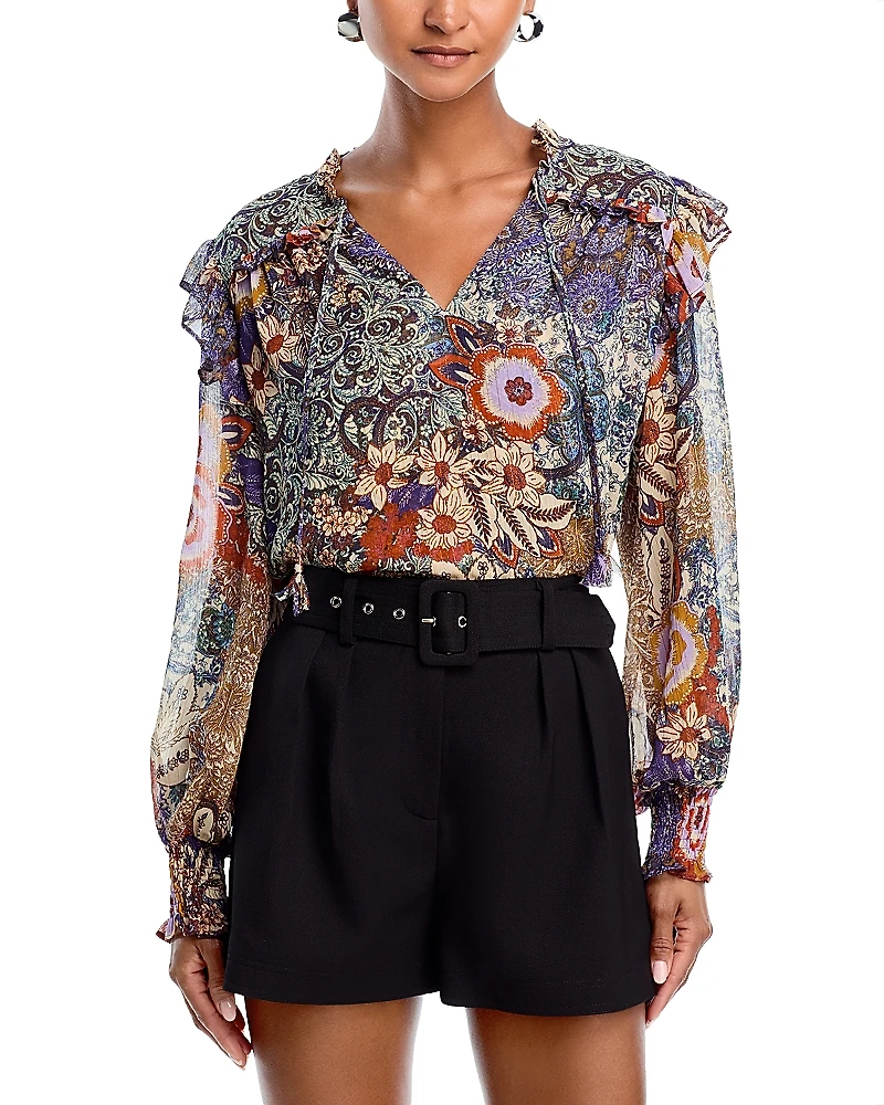 Aqua Ruffled Boho Top - Exclusive