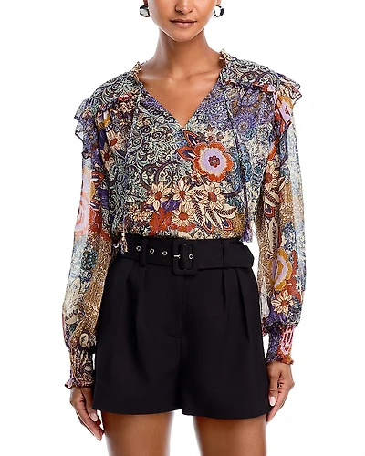 Aqua Ruffled Boho Top - Exclusive