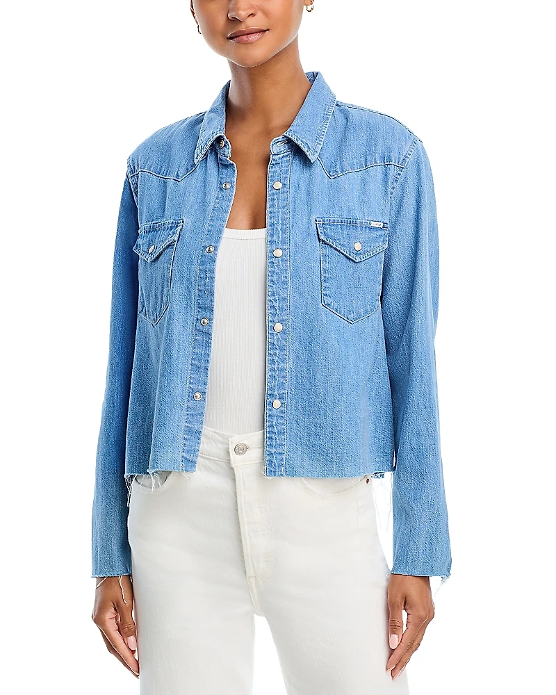 Mother The Super Exes Crop Step Fray Shirt