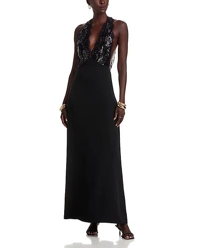 Ramy Brook Chantal Plunging Neck Gown