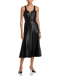 Cinq a Sept Portia Faux Leather Midi Dress