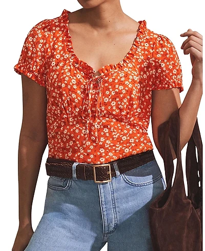 Ro & Zo Ditsy Empire Seam Top