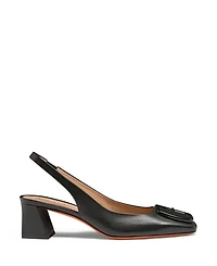 Women's Leather Mid-Heel Slingback