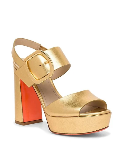Women's Laminated Leather High-Heel Sandal