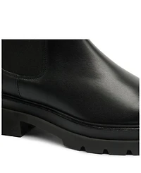 Women's Black Leather Chelsea Boot