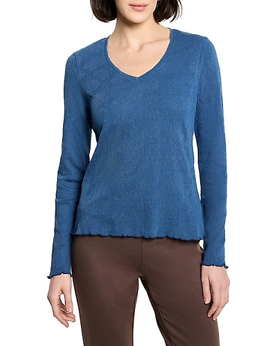 Nzt By Nic+Zoe Lace Knit V Neck Tee