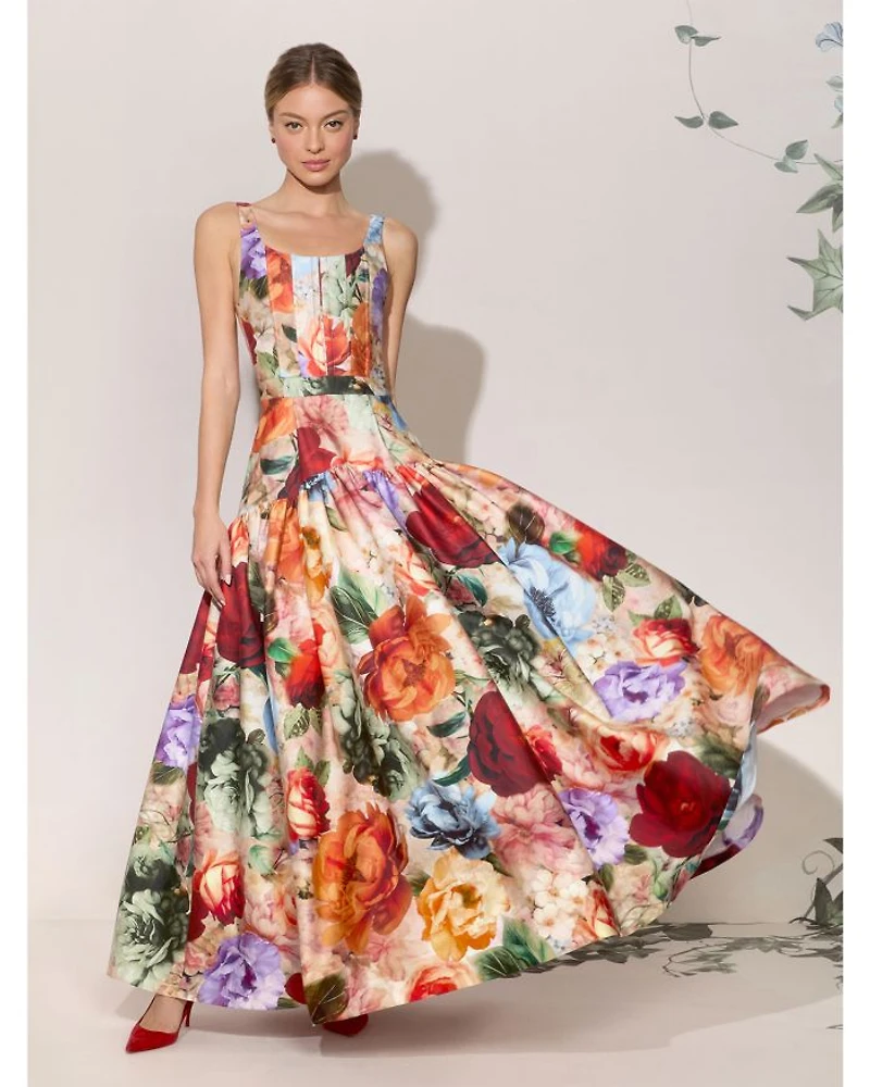Diana Structured Drop Waist Maxi Dress