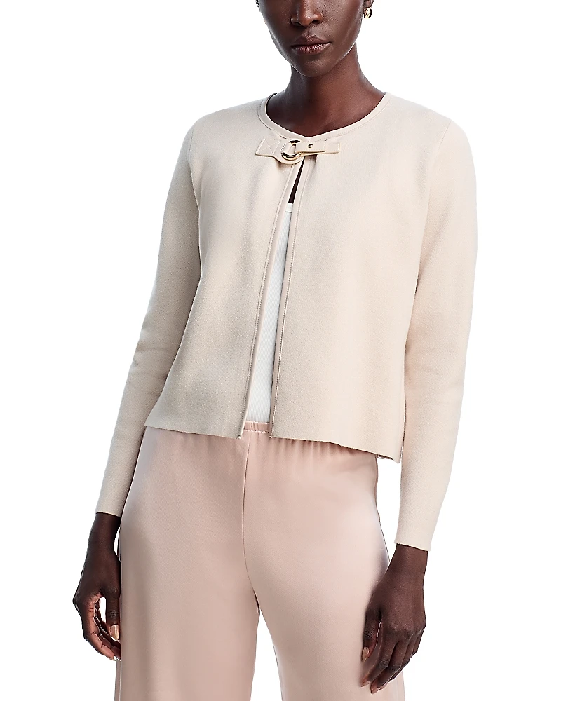 Sioni Faux Leather Toggle Cardigan