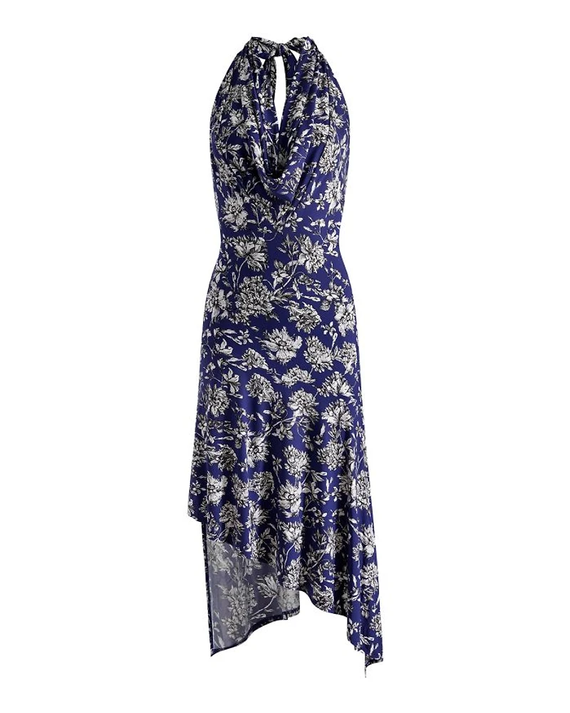 Dani Draped Cowl Neck Asymmetric Dress