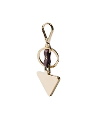 Saffiano Leather and Metal Keychain