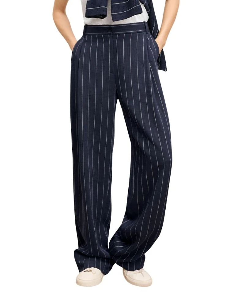 Fitz Pleated Women's Summer Pinstripe Trouser