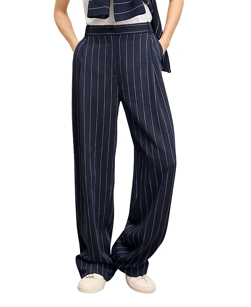 M. m.LaFleur Fitz Pleated Women's Summer Pinstripe Trouser