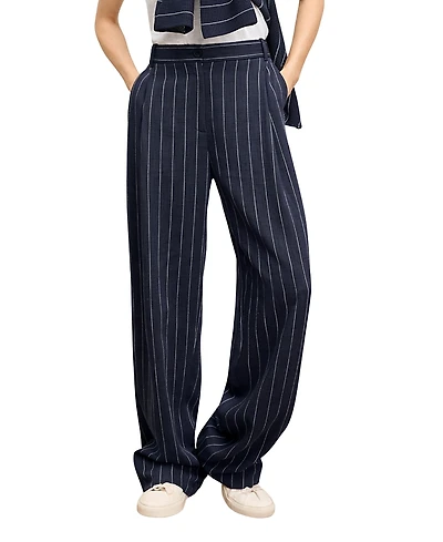 M. m.LaFleur Fitz Pleated Women's Summer Pinstripe Trouser
