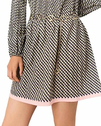 Patterned Pleated Dress