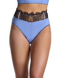 Hanky Panky x Lexi Wood Katrina Denim & Lace High Waist Panty