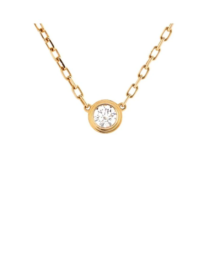 Small Cartier D'Amour Pendant Necklace 18K Rose Gold with Diamond