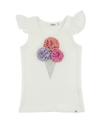 Girls' Ice Cream Bright Sparkle Applique Flutter Tank - Baby, Little Kid