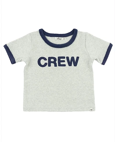 oh baby! Boys' Crew Applique Billie Slub Ringer Tee