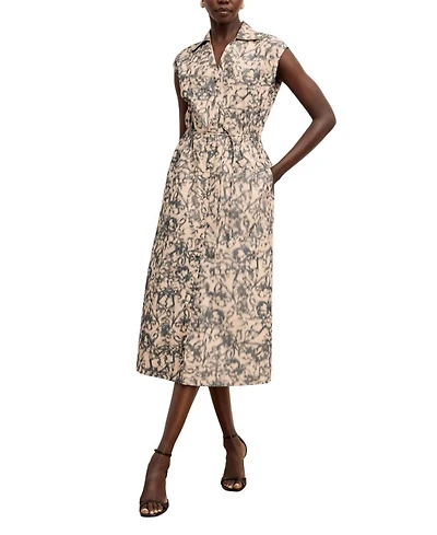 Cira Women's Warped Floral Shirt Dress