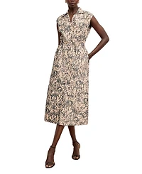 Cira Women's Warped Floral Shirt Dress